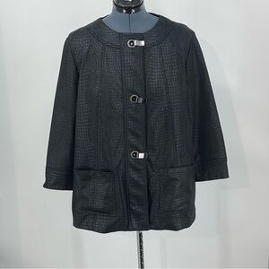 RUBY RD. WOMENS SIZE 16 Chic Black Textured Jacket